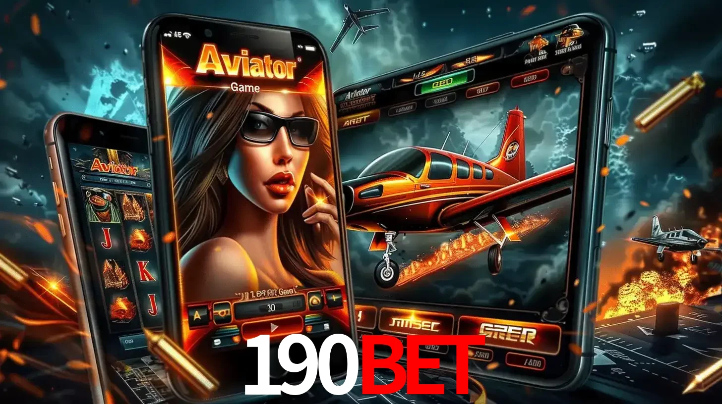 O popular jogo de apostas Aviator exibido em vários celulares e tablets, mostrando a interface emocionante e a ação de voo disponíveis para jogar agora no 190bet.