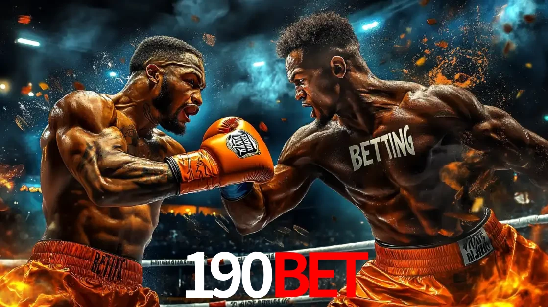 Dois boxeadores em uma luta intensa e explosiva, representando a adrenalina e as oportunidades de apostas em esportes de combate disponíveis na plataforma 190bet.