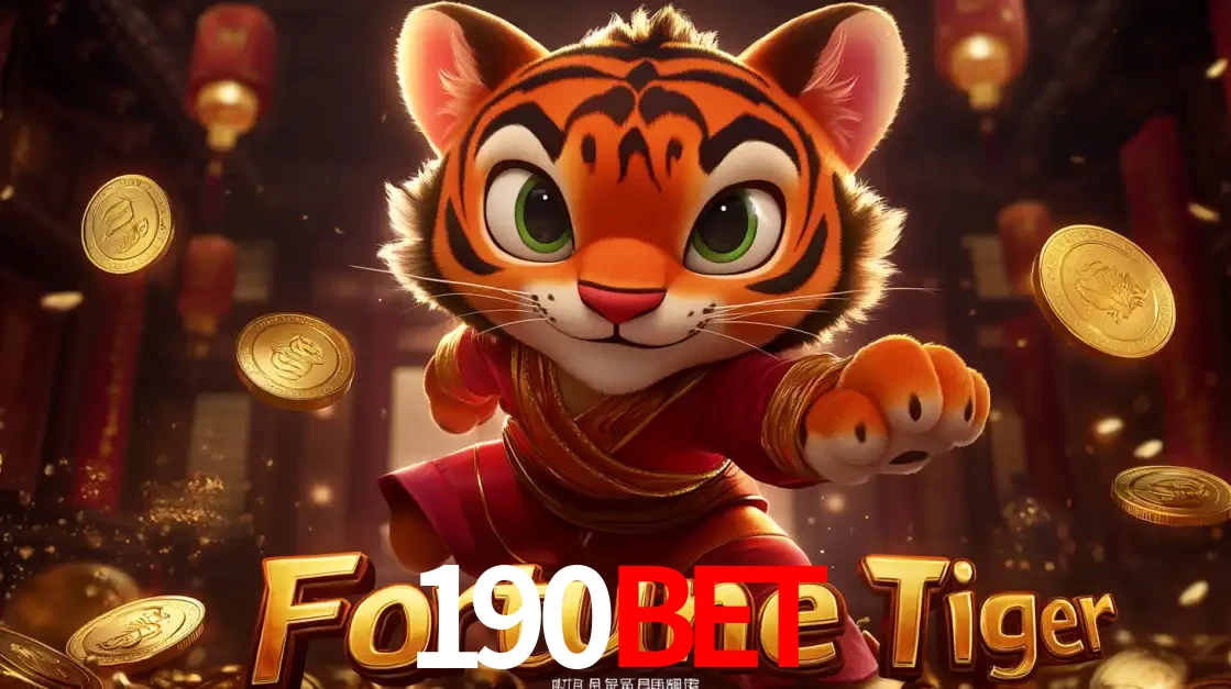 O carismático mascote do jogo de slot Fortune Tiger, um tigre fofo em pose de artes marciais, pronto para trazer sorte e multiplicadores de ganhos no cassino online 190bet.