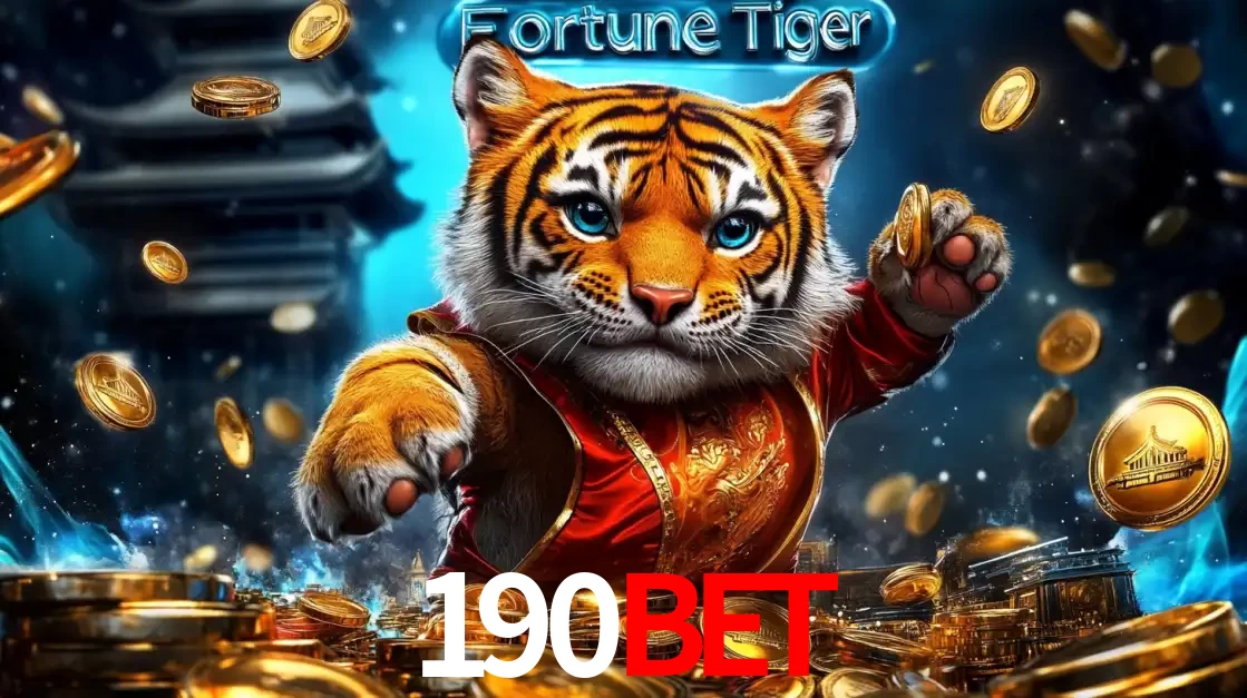 Imagem promocional do jogo de slot Fortune Tiger, com um tigre majestoso em traje tradicional cercado por uma fortuna em moedas de ouro, disponível agora no cassino 190bet.