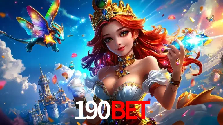 A princesa de um reino de fantasia mágico, com seu pequeno dragão, apresentando um mundo de prêmios encantados nos jogos de caça-níqueis do cassino 190bet.