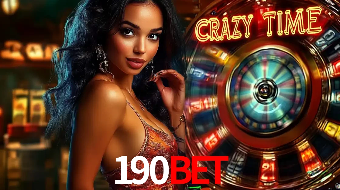 Mulher elegante ao lado da vibrante roda da fortuna do jogo de cassino ao vivo Crazy Time, um dos game shows mais populares e cheios de prêmios do 190bet.